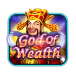 God of Wealth cover with a smiling figure in a red and gold hat and purple title lettering.